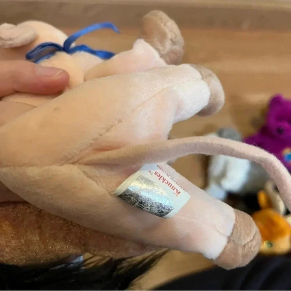 TY Beanie Babies - Lot of 8 Pig Horse Caterpillar Ox Dog Army Bear - Picture 9 of 10